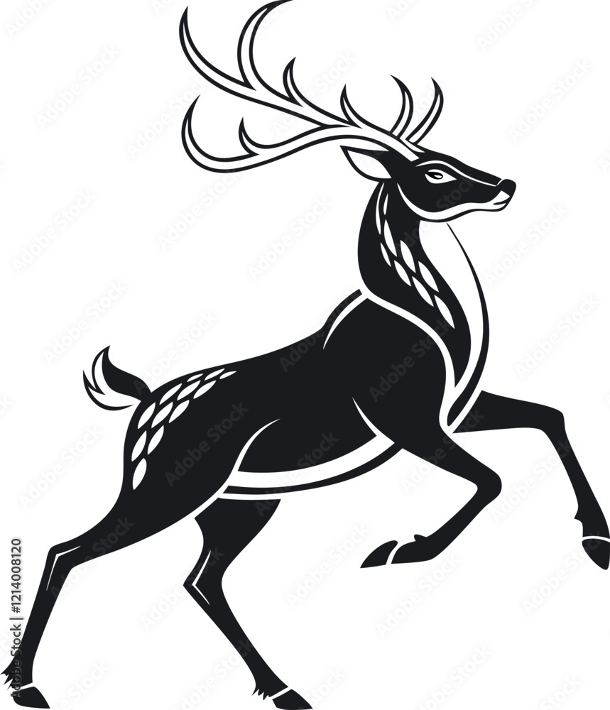 Vector silhouette image of a reindeer. Vector silhouette image of a reindeer.
