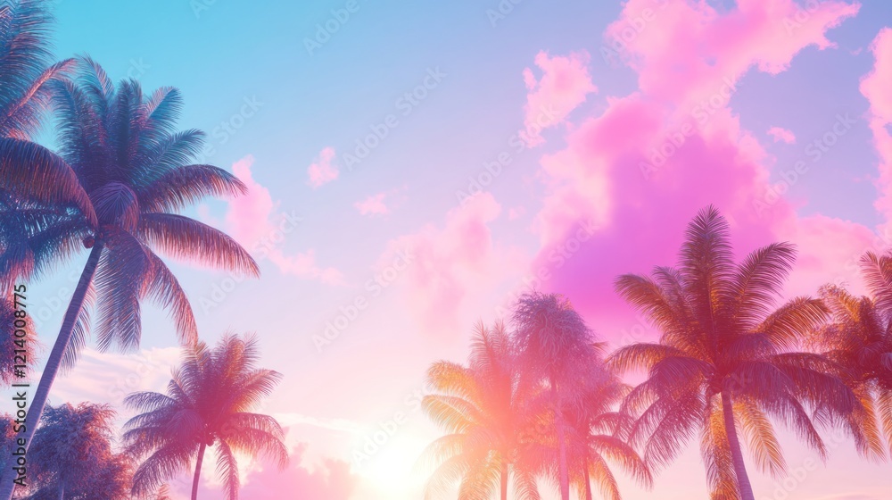 Tropical Sunset with Palm Trees Tropical Sunset with Palm Trees