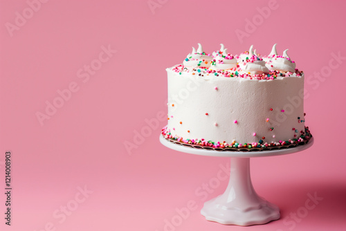 Birthday cake with colorful sprinkles