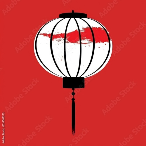Wallpaper Mural Damaged Chinese Lantern Against Red Background Symbol of Loss and Remembrance Torontodigital.ca