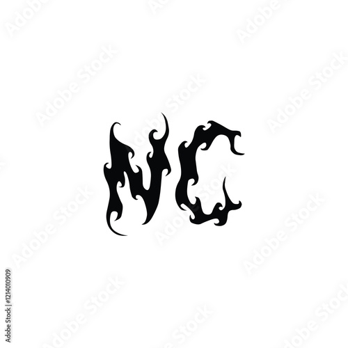 NC monogram logo design letter text name symbol monochrome logotype alphabet character simple logo