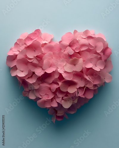 Wallpaper Mural Pink flower petals arranged in heart shape. Torontodigital.ca