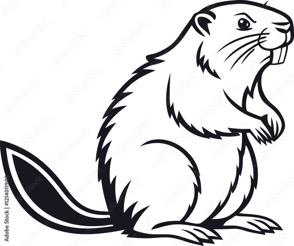 Fototapeta premium Vector silhouette image of a beaver vector