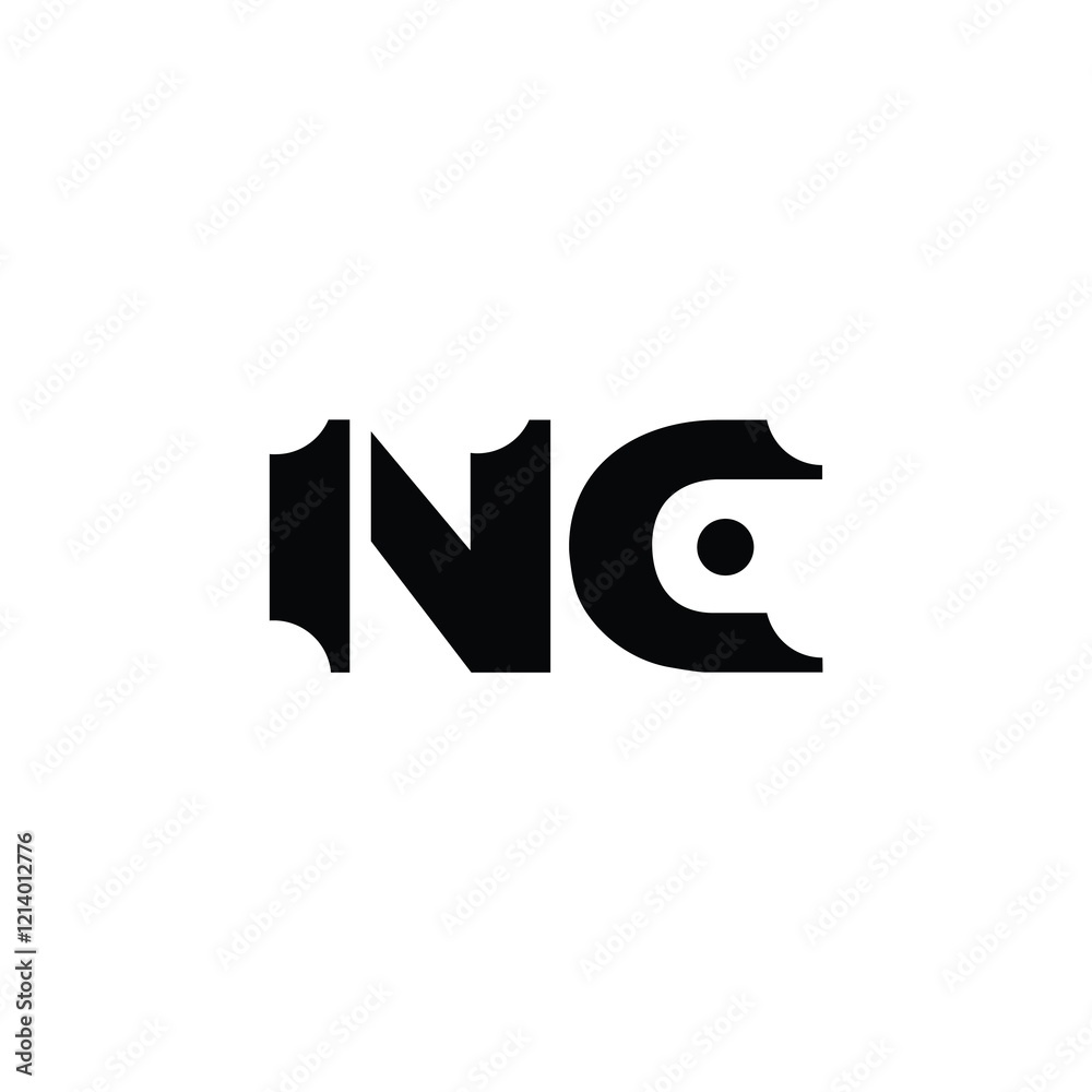 Obraz premium NC monogram logo design letter text name symbol monochrome logotype alphabet character simple logo