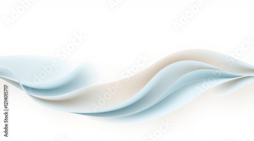 Elegant flowing waves background wallpaper in soft blue and gold tones. Abstract design background