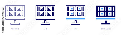 Binary code icon in 4 different styles. Thin Line, Line, Bold, and Bold Line. Duotone style. Editable stroke