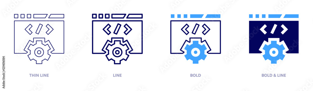 Development icon in 4 different styles. Thin Line, Line, Bold, and Bold Line. Duotone style. Editable stroke Development icon in 4 different styles. Thin Line, Line, Bold, and Bold Line. Duotone style. Editable stroke