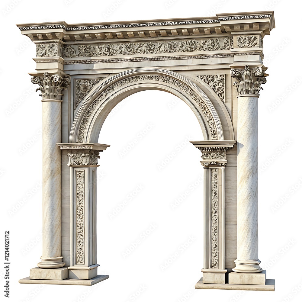 Obraz premium Classic column arch isolated on transparent background
