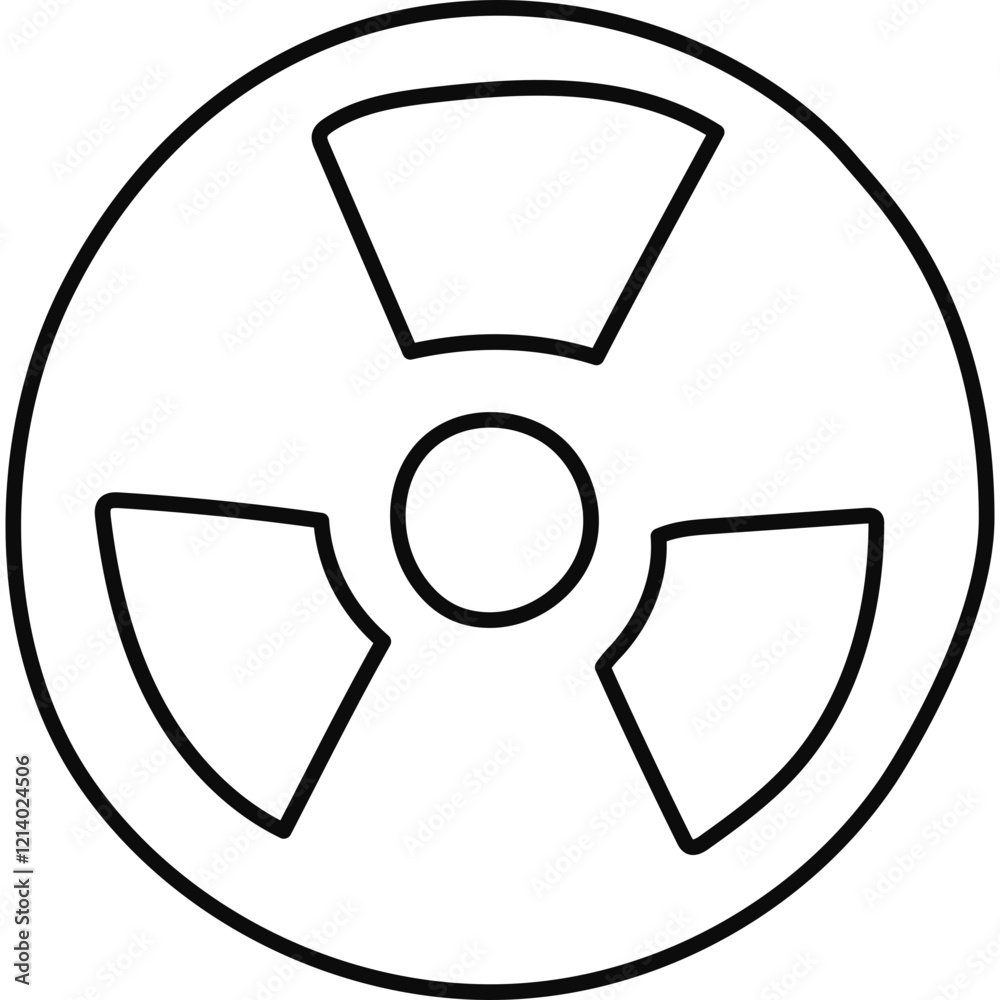 Cute doodle nuclear radiation sign with hand drawn outline. Radioactive hazard, warning symbol, toxic and danger label. Caution sign of nuclear radiation isolated on white background. Cute doodle nuclear radiation sign with hand drawn outline. Radioactive hazard, warning symbol, toxic and danger label. Caution sign of nuclear radiation isolated on white background.