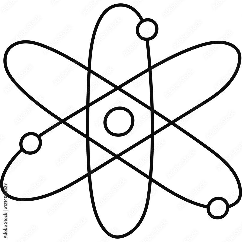 Cute doodle atom diagram with neutron, proton, and electron. Hand drawn atomic structure as sign of science, physics, chemistry and nuclear model. Scientific clipart isolated on white background Cute doodle atom diagram with neutron, proton, and electron. Hand drawn atomic structure as sign of science, physics, chemistry and nuclear model. Scientific clipart isolated on white background