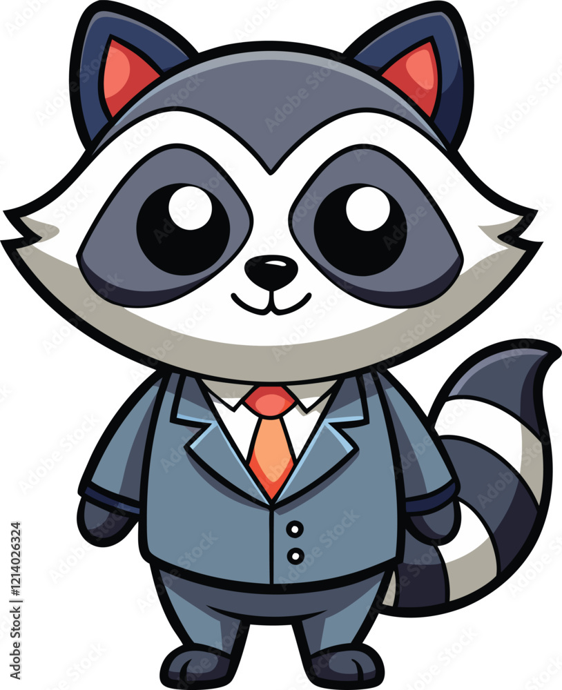 cartoon raccoon dressed in a smart suit and tie cartoon raccoon dressed in a smart suit and tie
