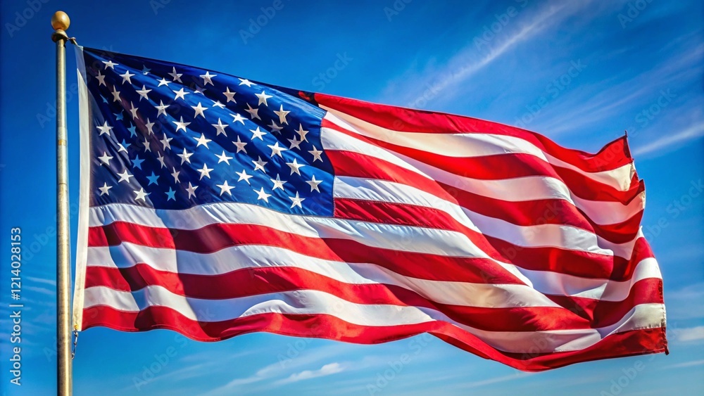 Obraz premium Waving American Flag Patriotic and Scenic Backgrounds in Motion
