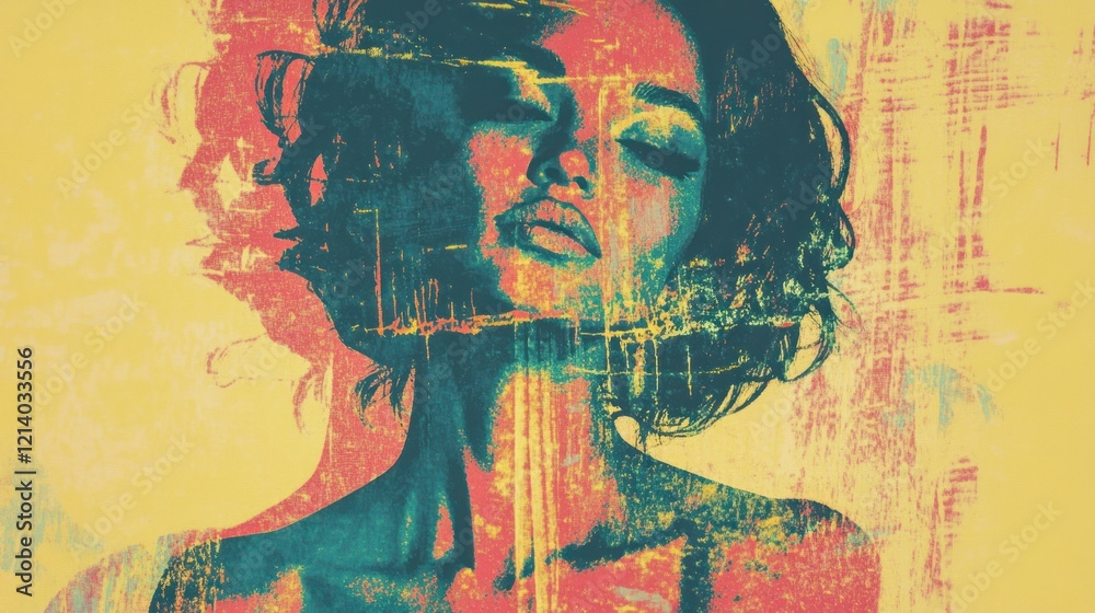 custom made wallpaper toronto digitalAbstract Portrait of a Woman with Eyes Closed