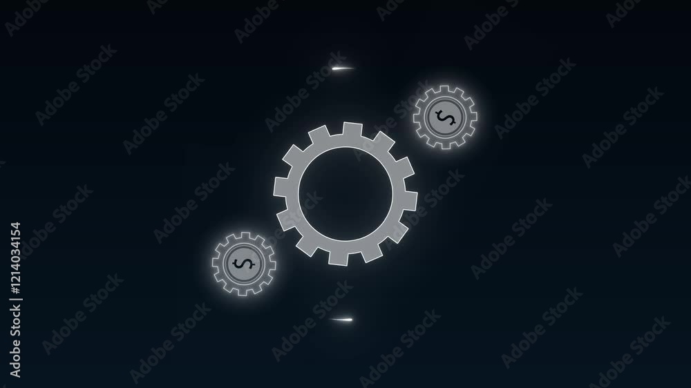 Animation of neon sign Money, profit ,investment, economy, finance and success concept .Dollar sign with moving gears 4K motion graphic animation Animation of neon sign Money, profit ,investment, economy, finance and success concept .Dollar sign with moving gears 4K motion graphic animation