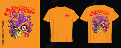 marijuana-themed graphic with a cool and edgy vibe. Designed to stand out on t-shirts or other apparel