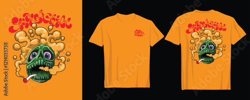 marijuana-themed graphic with a cool and edgy vibe. Designed to stand out on t-shirts or other apparel