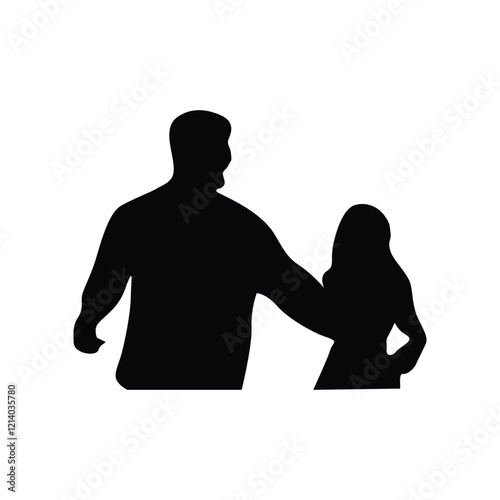 Young couple vector silhouette