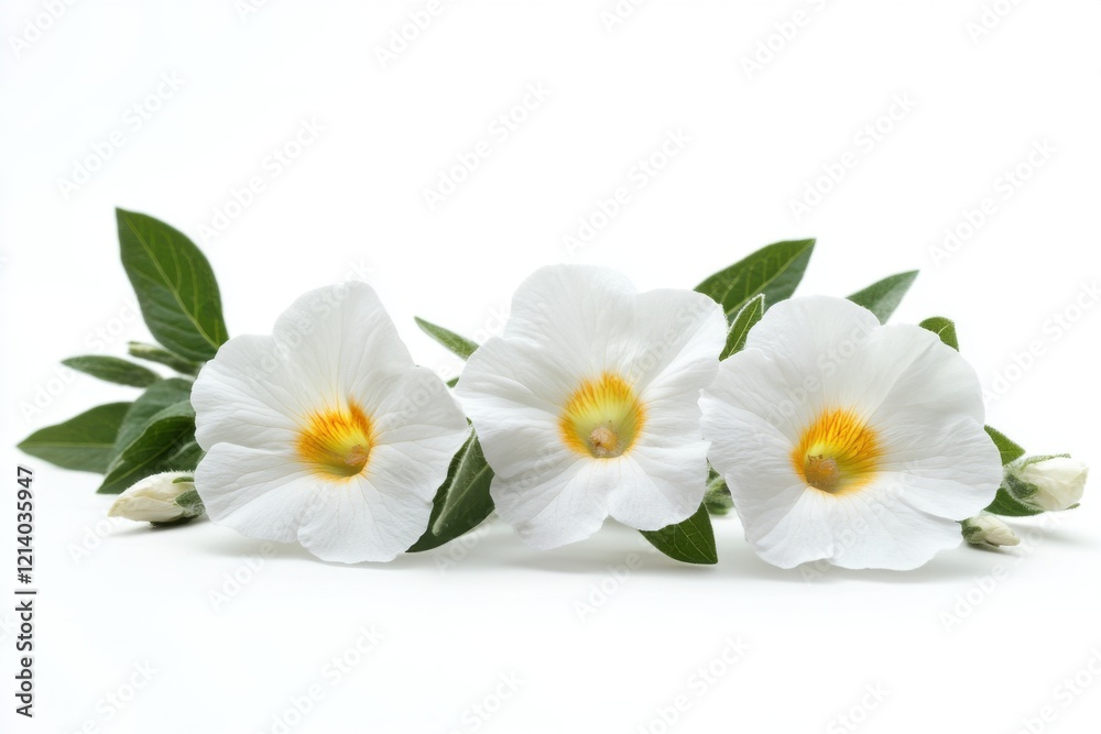 Obraz premium Isolated white Cistus ladanifer flower plant. Generative Ai