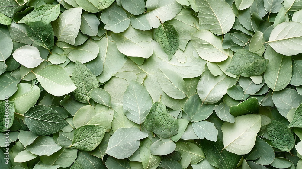 Obraz premium Abundant green foliage forming a lush natural background with intricate texture and repeating pattern The verdant leaves create a calming
