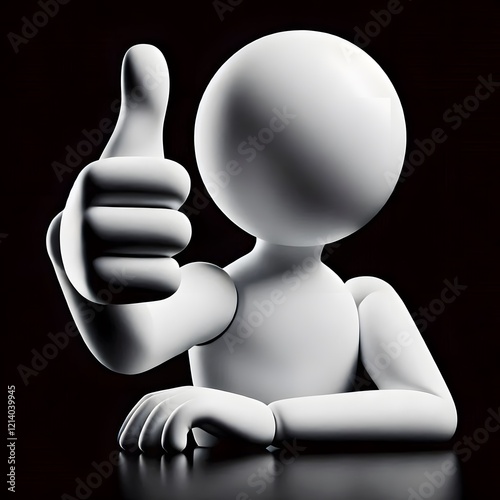 3d render of a thumb up