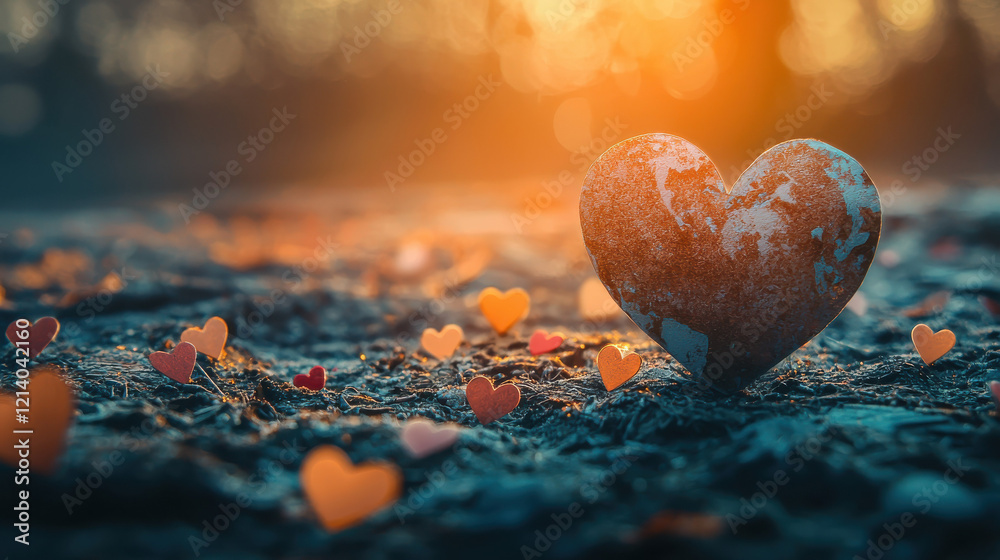 Fototapeta premium Romantic Love Concept for Valentine’s Day Card: Valentine's Day 