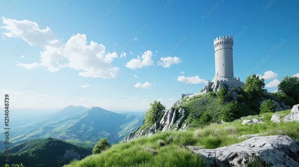 Stone Tower on Mountaintop Stone Tower on Mountaintop