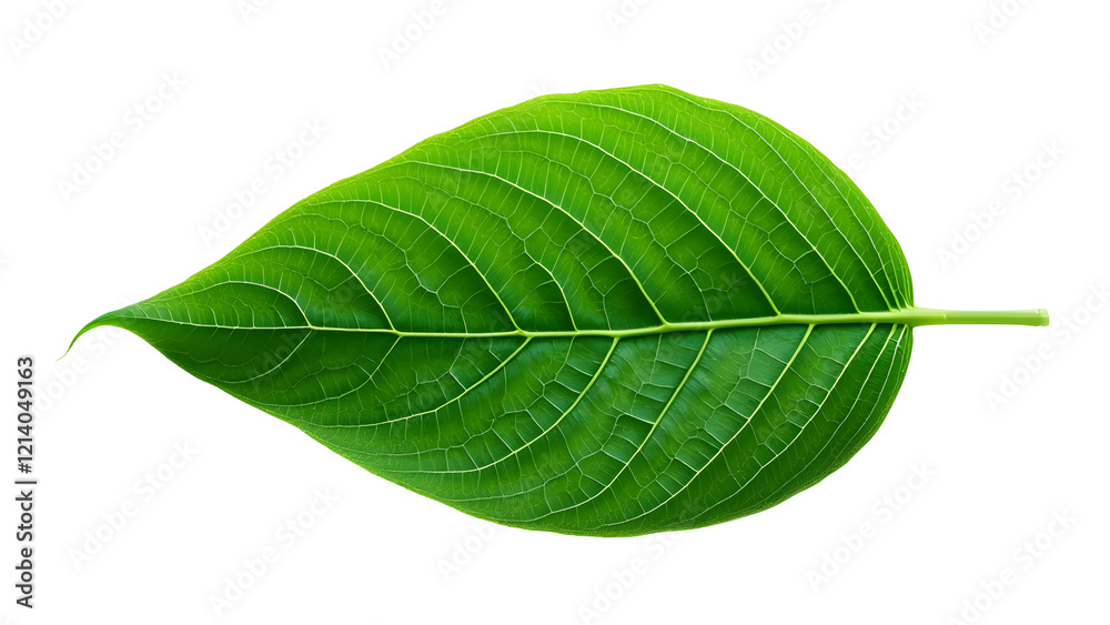 Obraz premium Green leaf isolated on transparent or white background, cut out png