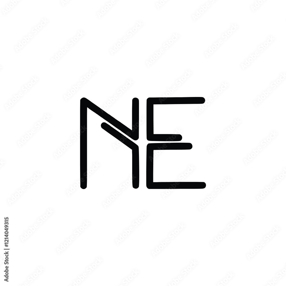 NE monogram logo design letter text name symbol monochrome logotype alphabet character simple logo NE monogram logo design letter text name symbol monochrome logotype alphabet character simple logo