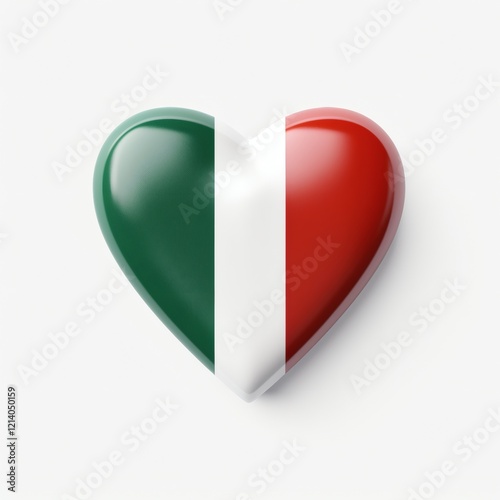 Free Download Heart symbol featuring the colors of the Italian flag, representing love for Italy's culture and heritage - GFXLoad