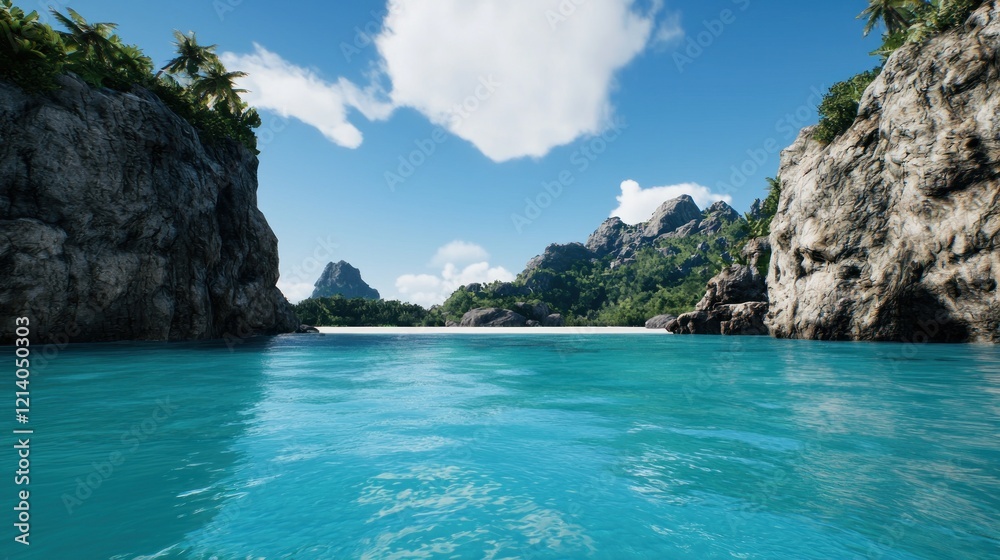 Obraz premium Secluded Tropical Beach Cove