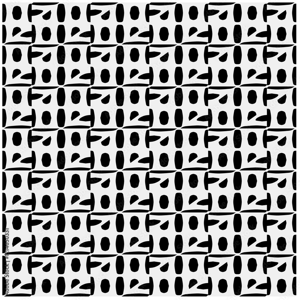 Seamless pattern with repeating abstract shapes.Black and white texture.Design element for prints, decoration, cover, textile,wallpaper, background, wrapping paper, clothing, fabric, package, cards. Seamless pattern with repeating abstract shapes.Black and white texture.Design element for prints, decoration, cover, textile,wallpaper, background, wrapping paper, clothing, fabric, package, cards.