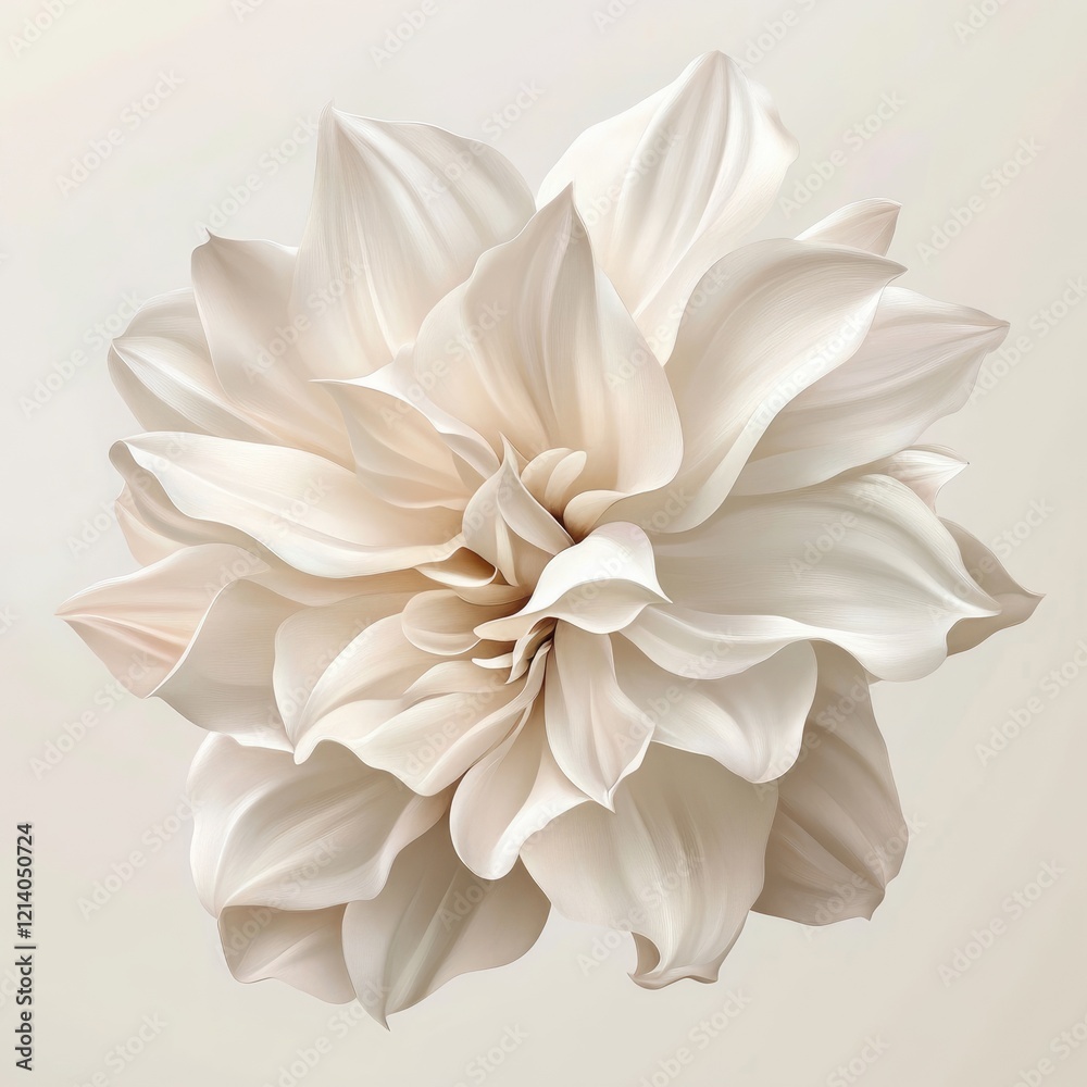 Obraz premium A highly detailed and realistic image of an elegant, large flower in full bloom