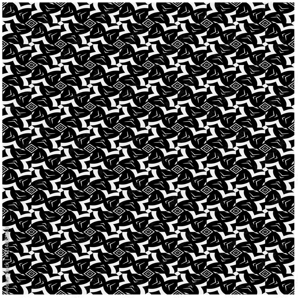 Seamless pattern with repeating abstract shapes.Black and white texture.Design element for prints, decoration, cover, textile,wallpaper, background, wrapping paper, clothing, fabric, package, cards. Seamless pattern with repeating abstract shapes.Black and white texture.Design element for prints, decoration, cover, textile,wallpaper, background, wrapping paper, clothing, fabric, package, cards.
