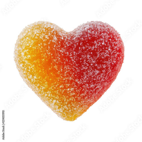 Sweet Heart Gummy Candy on transparent background.