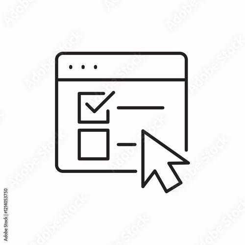 Website survey click icon vector sign