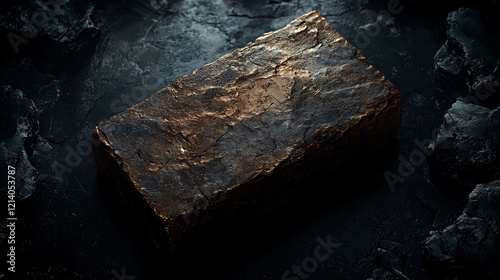 Dark Stone Block Texture: Rough, Grunge Background photo