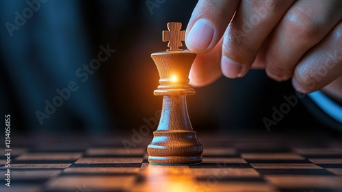 Obraz na płótnie Strategic chess move indoor setting game play close-up view mind games w salonie