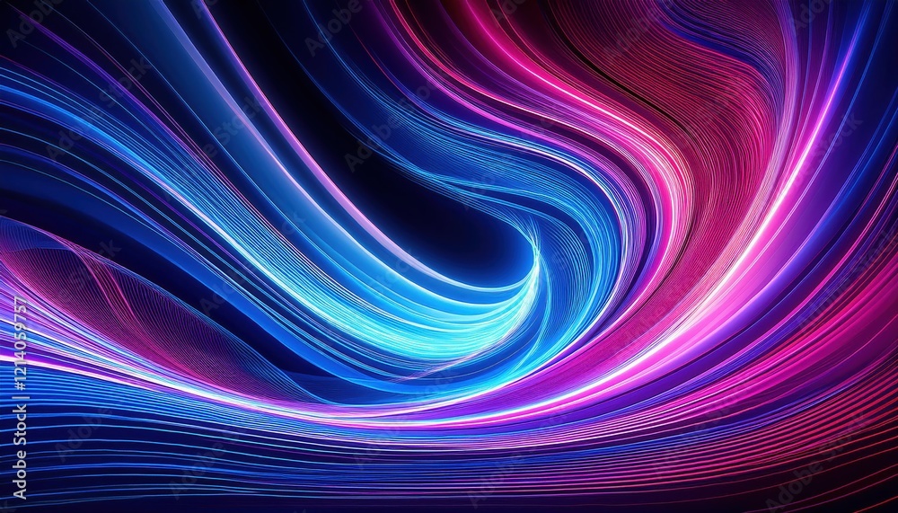 Vibrant neon wave background with swirling shades of blue, pink, and purple, glowing with energy and movement Vibrant neon wave background with swirling shades of blue, pink, and purple, glowing with energy and movement