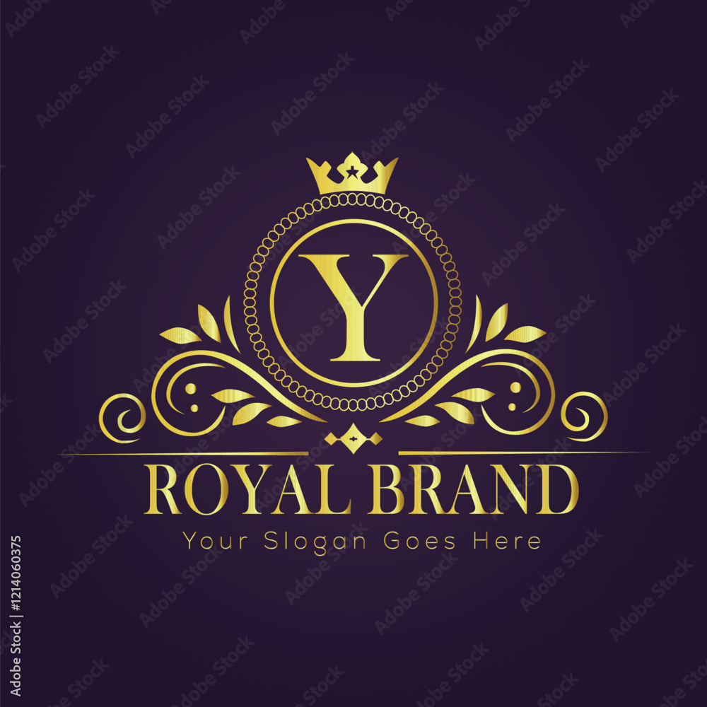 Fototapeta premium Letter Y luxury gold logo concept