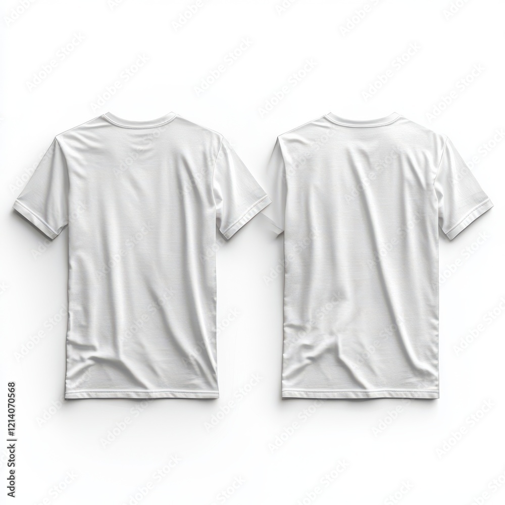 Blank men white t-shirt mockup template front and back, isolated on transparent background, 3D rendering Blank men white t-shirt mockup template front and back, isolated on transparent background, 3D rendering