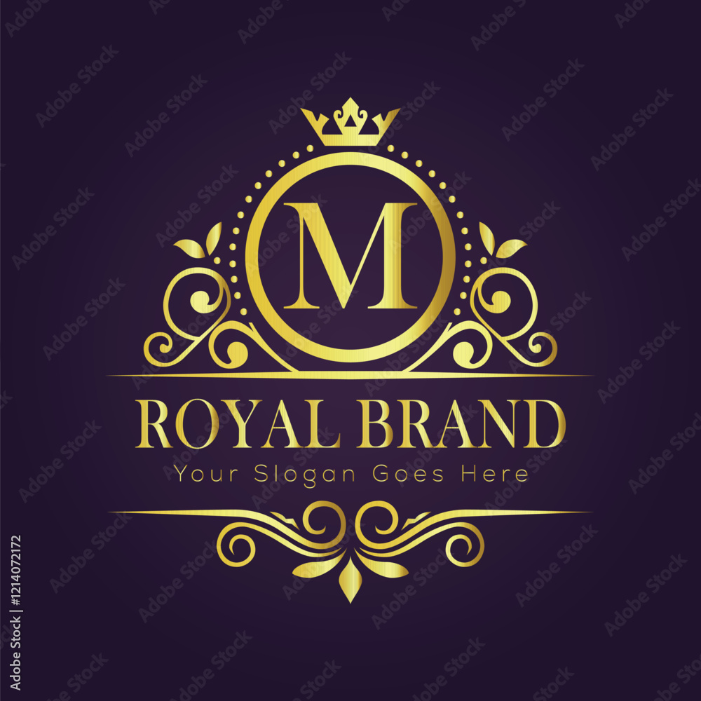 Obraz premium Letter M luxury gold logo concept