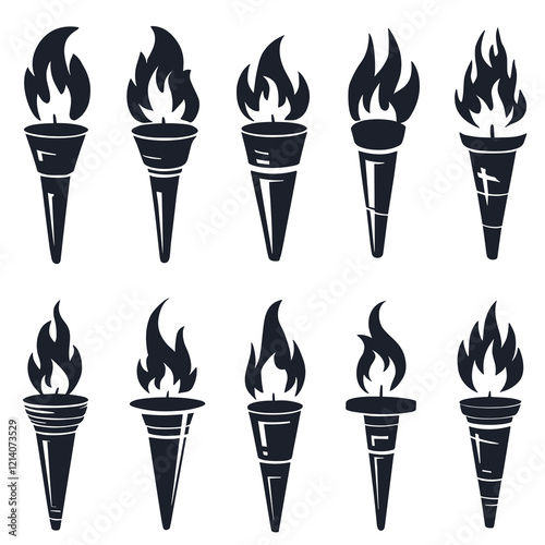 torch icon. flaming torch. vector torch