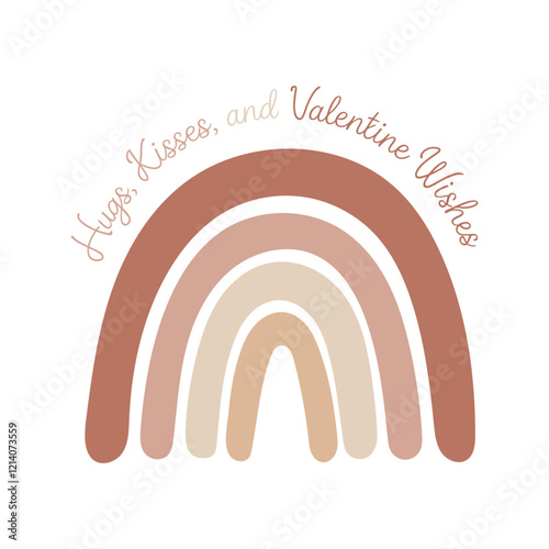 Valentine’s Day rainbow. hugs kisses valentine 