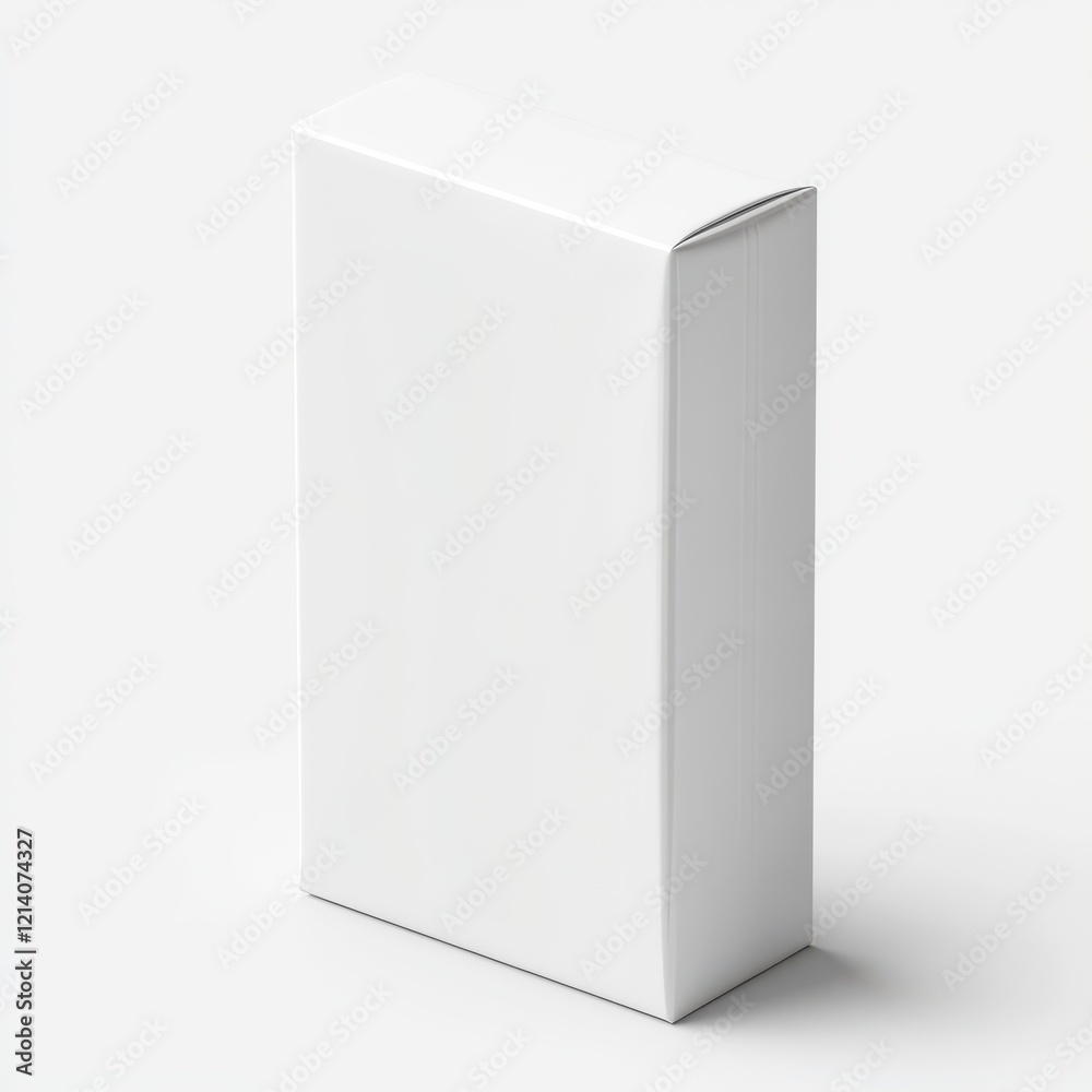 Realistic white blank product packaging box mockup, isolated on transparent background, 3D rendering Realistic white blank product packaging box mockup, isolated on transparent background, 3D rendering