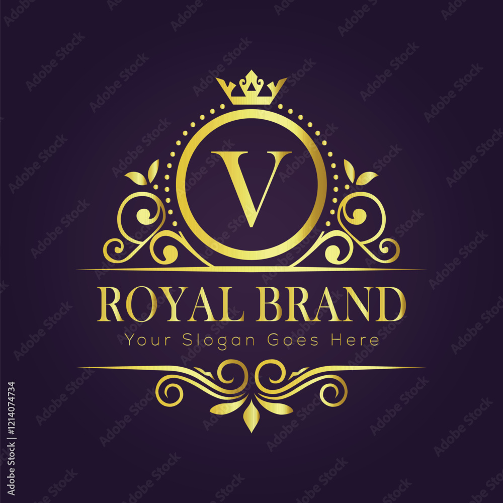 Letter V luxury gold logo concept Letter V luxury gold logo concept