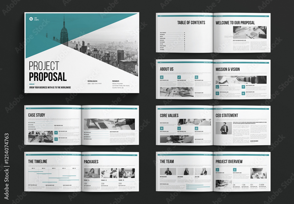 Project Proposal Template Landscape Stock Template | Adobe Stock