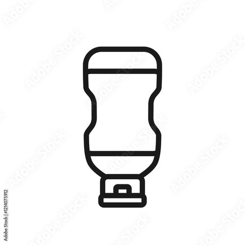 Sauce plastic squeeze bottle line icon with editable stroke. Ketchup, mayo, mustard packaging. For web design and mobile interface. Salad, sandwich ingredient. Vector illustration isolated on white