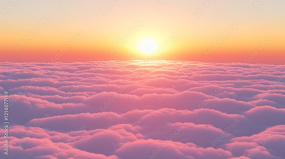 Sunset Above the Clouds: A Serene Aerial View Sunset Above the Clouds: A Serene Aerial View