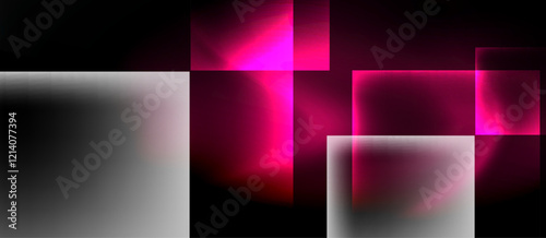 Dark neon colors with glass square shapes
