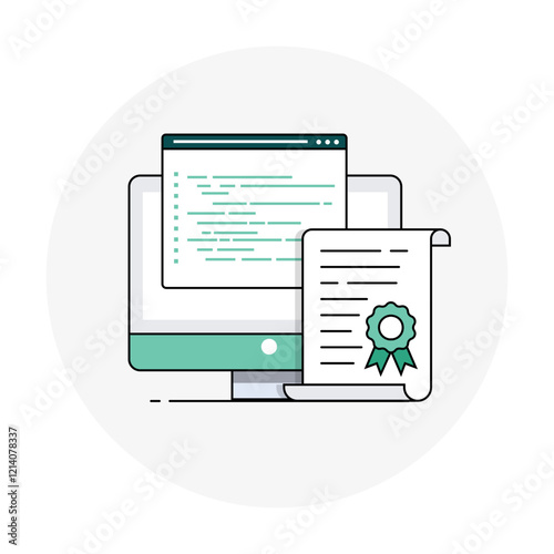 Cyber Essentials Certification Icon Representing Compliance, Cybersecurity Standards, and Certification Processes